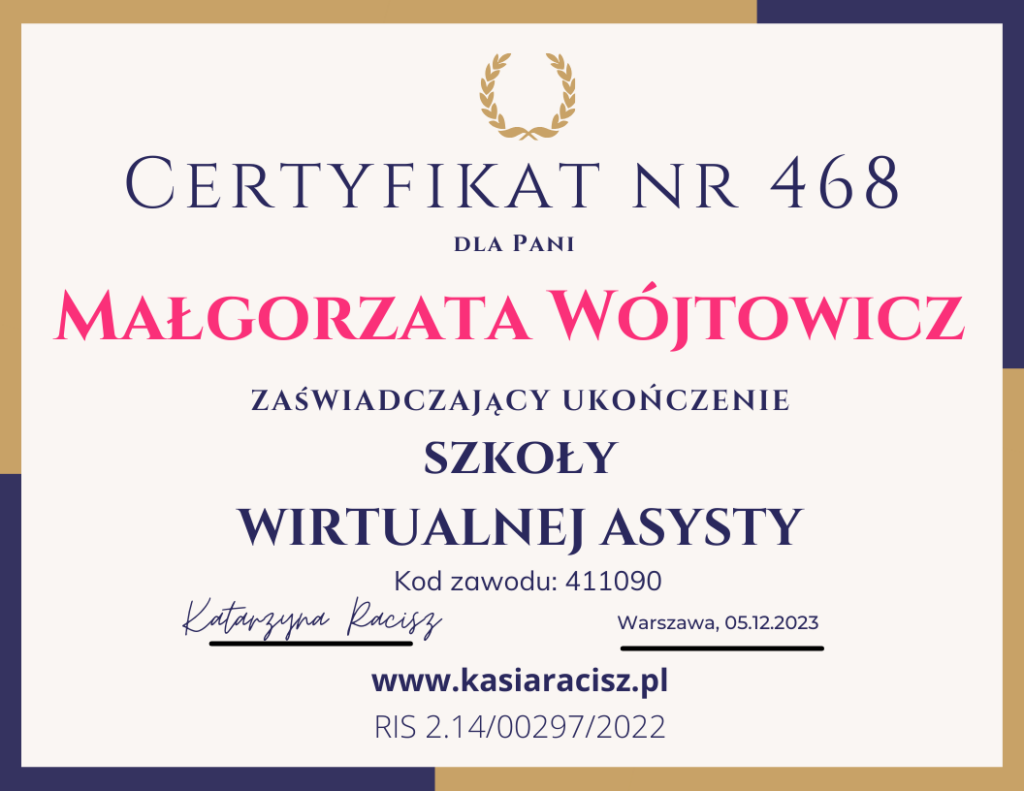 certyfikat szkoła wa