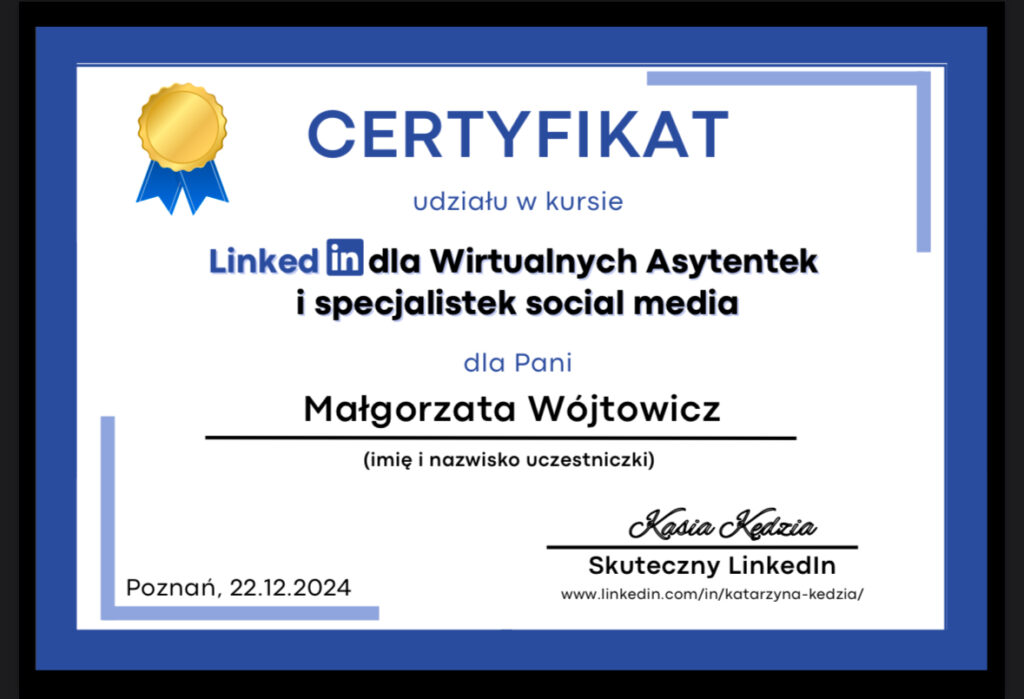 linkedin certyfikat
